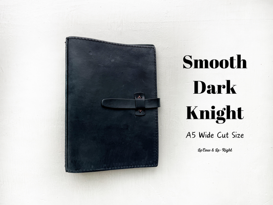 Smooth Dark Knight leather, A5 Wide Cut Size
